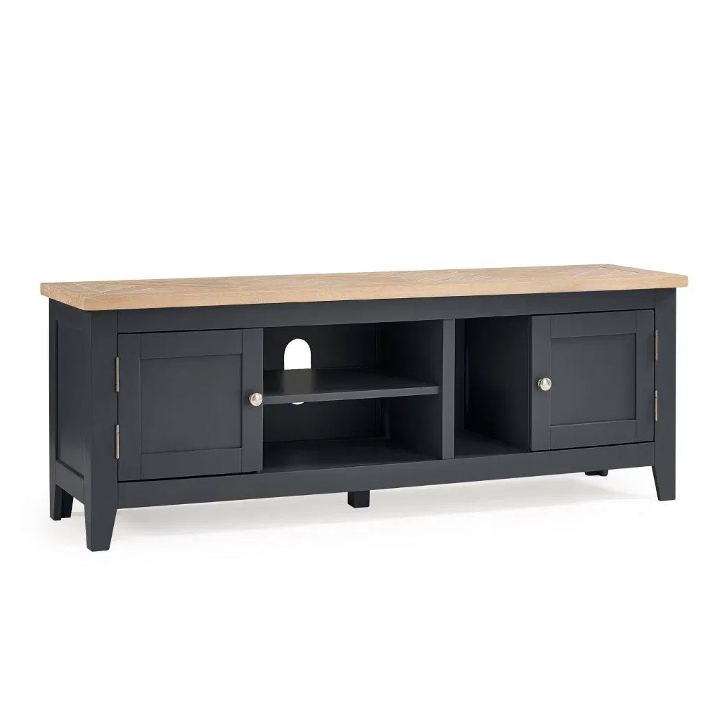 Wooden TV Stand With 2 Doors - Bordeaux