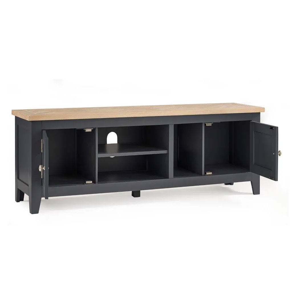 Wooden TV Stand With 2 Doors - Bordeaux