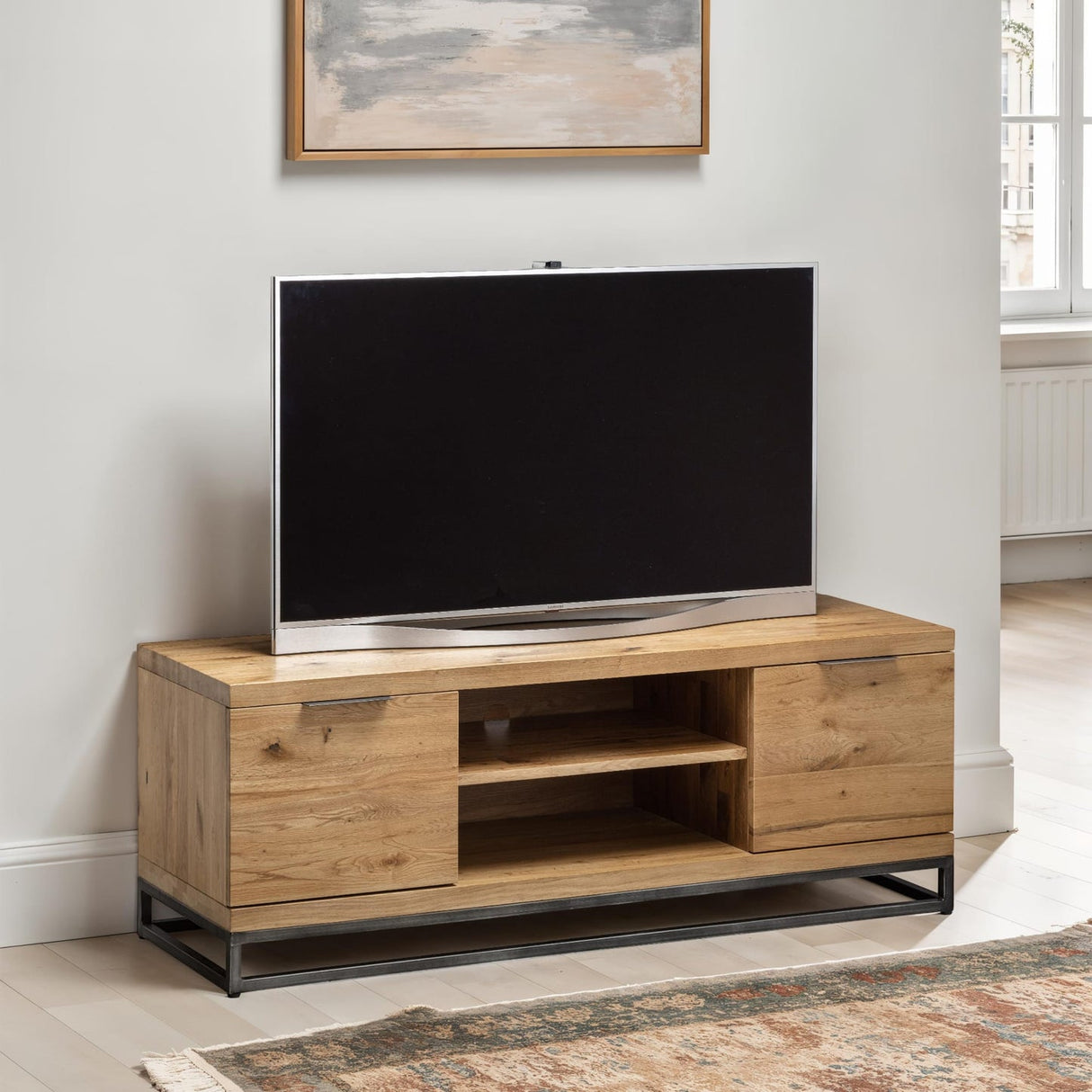 Wooden TV Stand With 2 Doors - Brooklyn