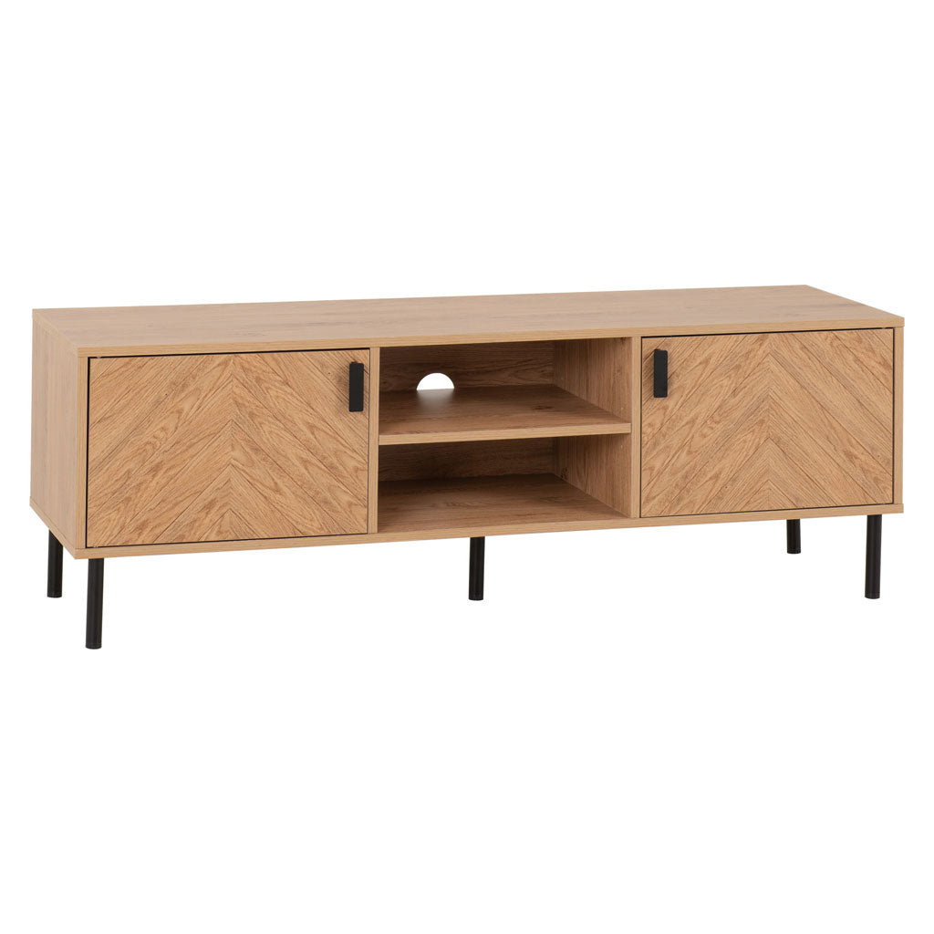 Wooden TV Stand With 2 Doors - Leon
