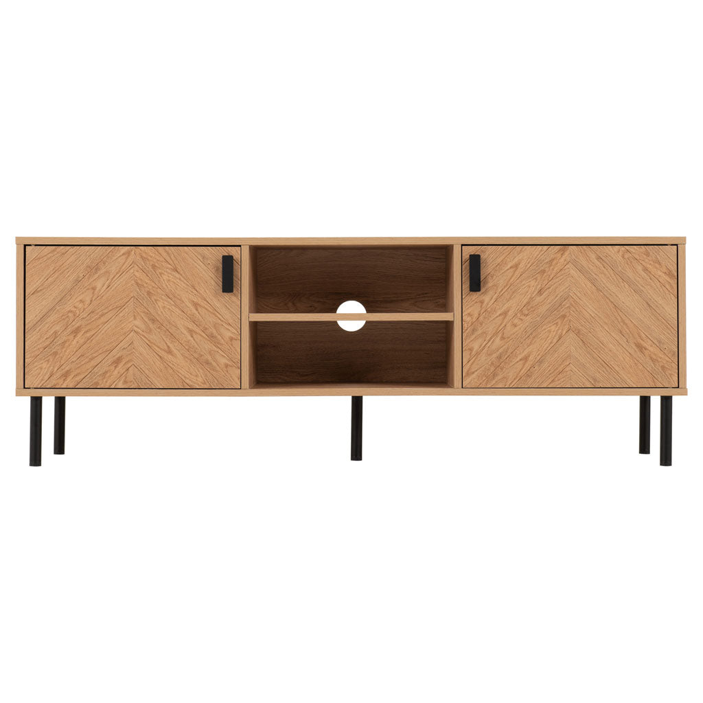 Wooden TV Stand With 2 Doors - Leon
