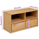 Wooden TV Stand With 2 Drawers And 2 Shelves - Sauda
