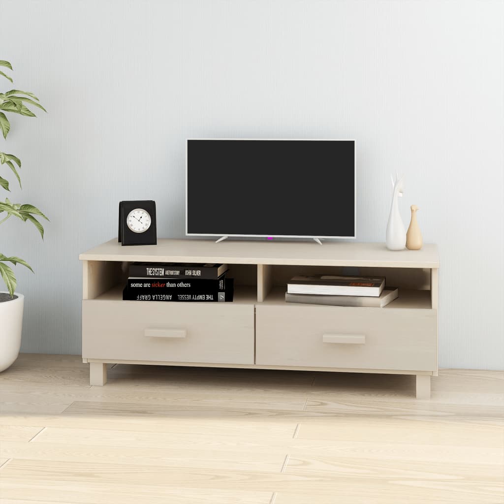 Wooden TV Stand With 2 Drawers - Hamar