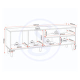 Wooden TV Stand With 3 Doors - Tessa
