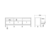 Wooden TV Stand With 3 Drawers - Barcelona