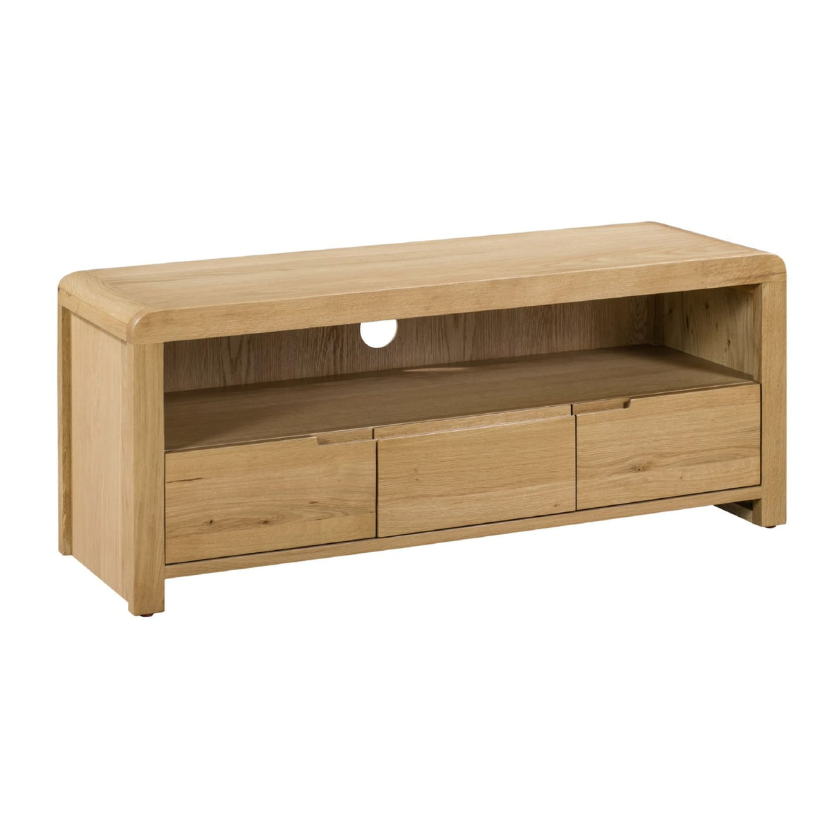 Wooden TV Stand With 3 Drawers - Curve