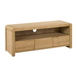 Wooden TV Stand With 3 Drawers - Curve