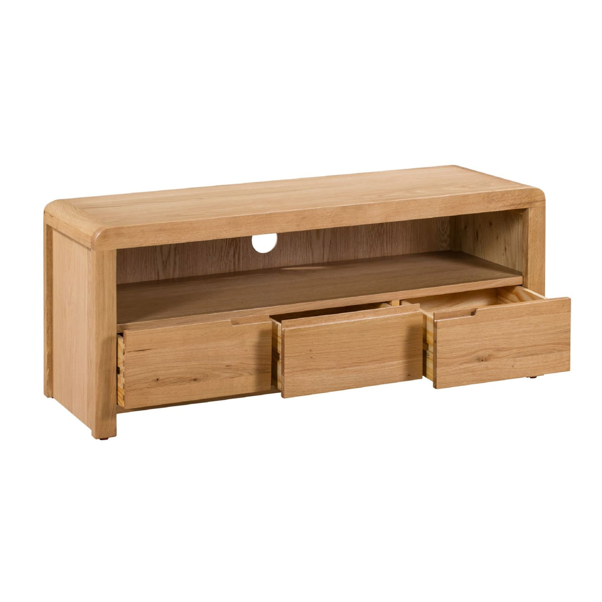 Wooden TV Stand With 3 Drawers - Curve