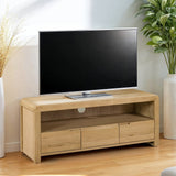 Wooden TV Stand With 3 Drawers - Curve