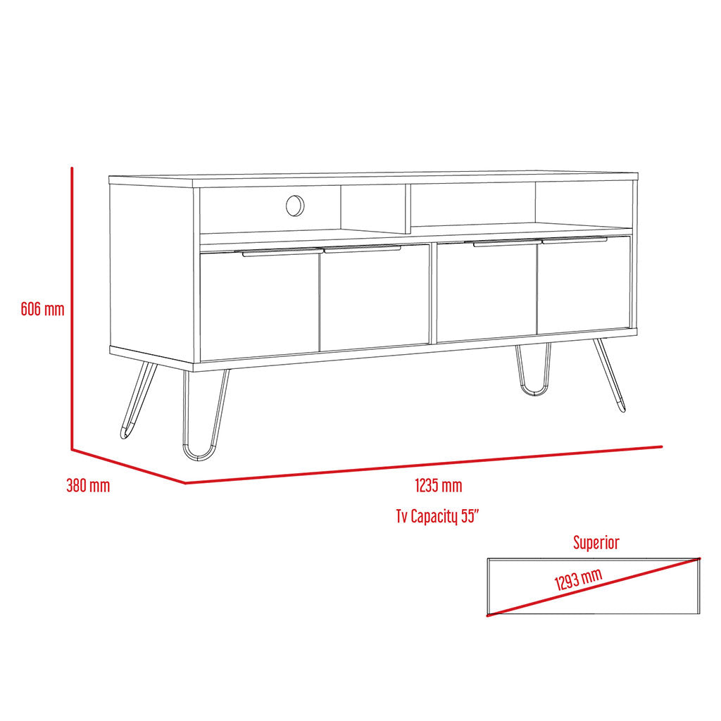Wooden TV Stand With 4 Doors - Vegas