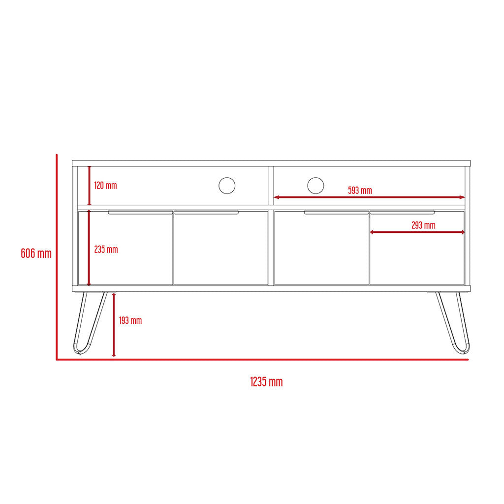 Wooden TV Stand With 4 Doors - Vegas