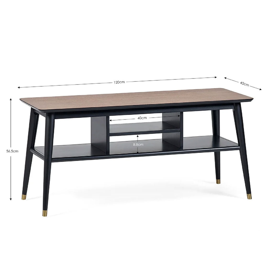 Wooden TV Stand With Shelves - Findlay