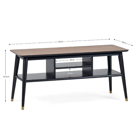 Wooden TV Stand With Shelves - Findlay