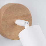 Wooden Wall Light With Steel Verdo Lamp - Peach Puff