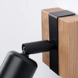 Wooden Wall Light With Zuca Lamp in Natural Wood - Peach Puff