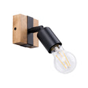 Wooden Wall Light With Zuca Lamp in Natural Wood - Peach Puff