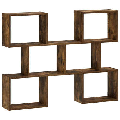 Wooden Wall Shelf 103cm Wide With 6 Compartments - Vantage Home