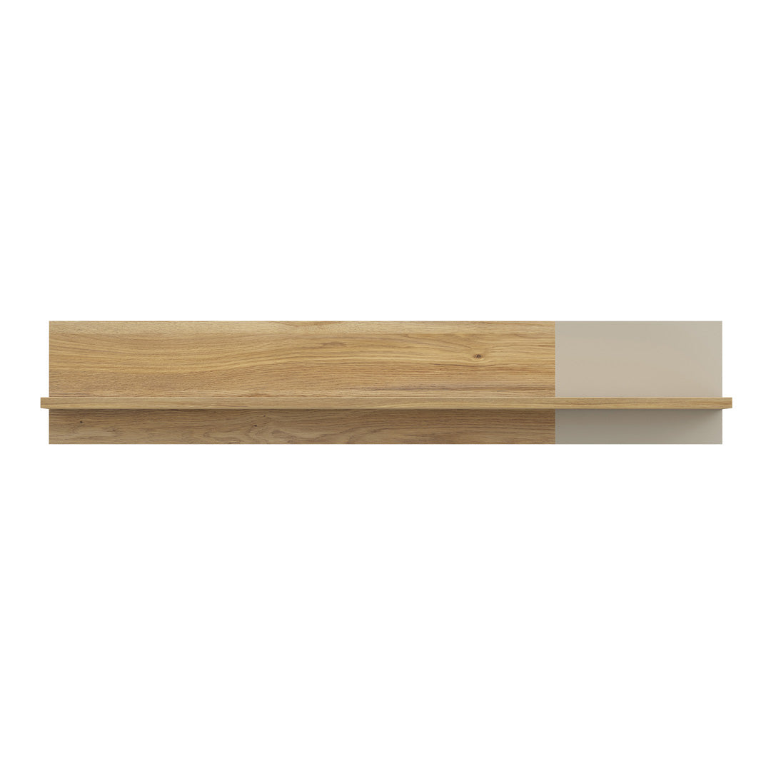 Wooden Wall Shelf 140cm Wide With Sliding Panel - Bixbite
