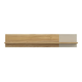 Wooden Wall Shelf 140cm Wide With Sliding Panel - Bixbite