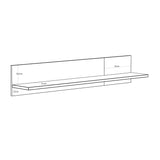 Wooden Wall Shelf 140cm Wide With Sliding Panel - Bixbite