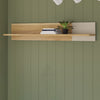 Wooden Wall Shelf 140cm Wide With Sliding Panel - Bixbite