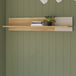 Wooden Wall Shelf 140cm Wide With Sliding Panel - Bixbite