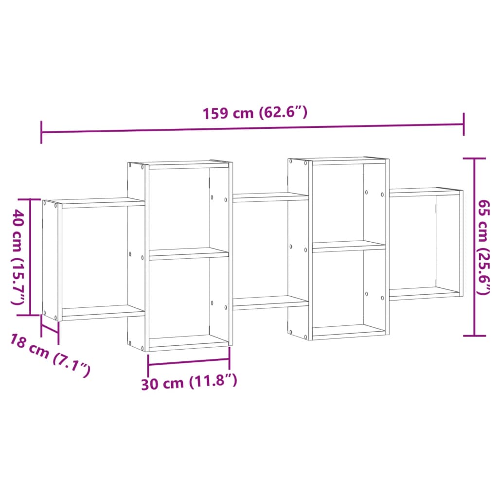 Wooden Wall Shelf 159cm Wide - Vantage Home
