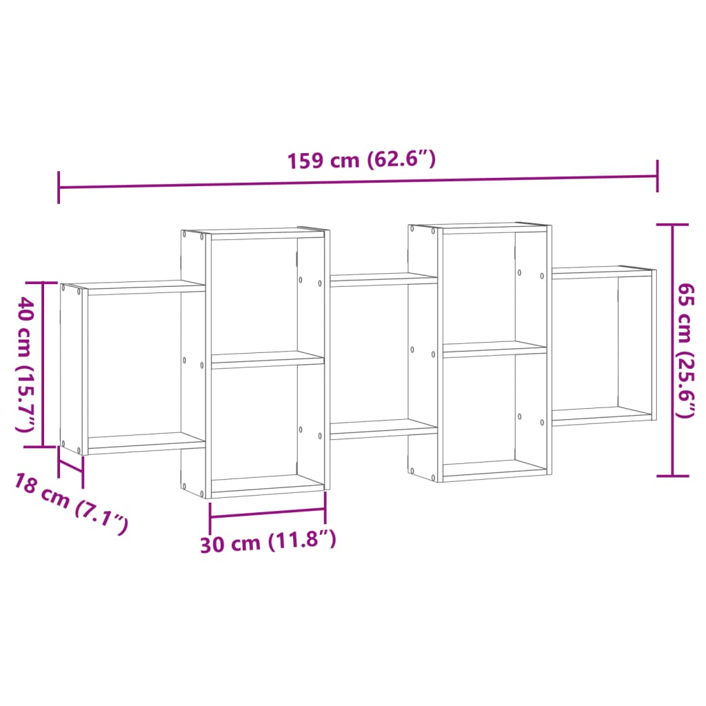 Wooden Wall Shelf 159cm Wide - Vantage Home