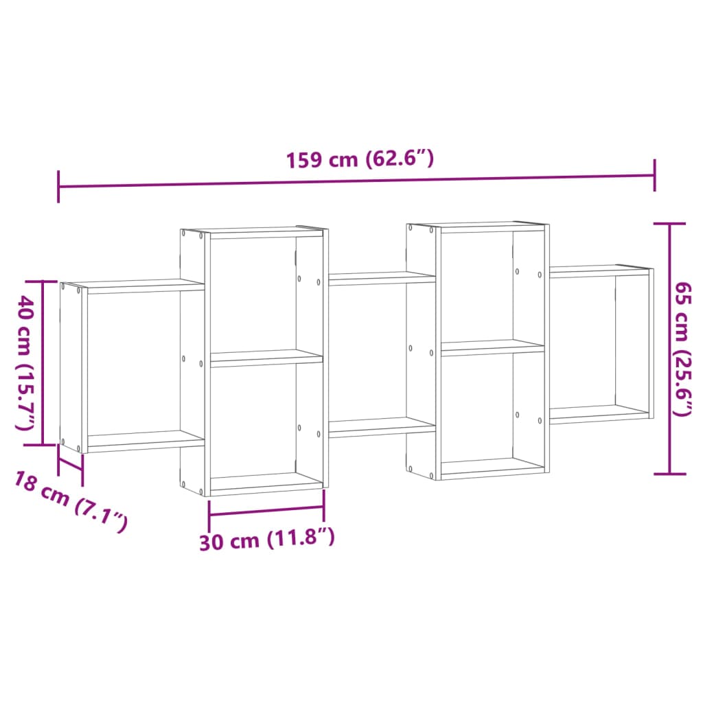 Wooden Wall Shelf 159cm Wide - Vantage Home