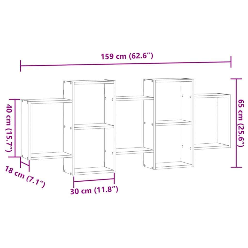 Wooden Wall Shelf 159cm Wide - Vantage Home