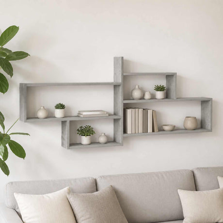 Wooden Wall Shelf 168.5cm Wide With 4 Compartments - Vantage Home