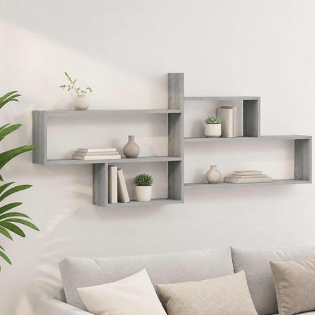 Wooden Wall Shelf 168.5cm Wide With 4 Compartments - Vantage Home