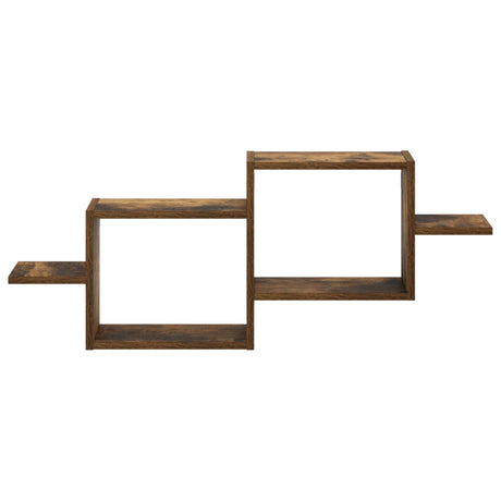 Wooden Wall Shelf 95cm Wide With 2 Compartments - Vantage Home