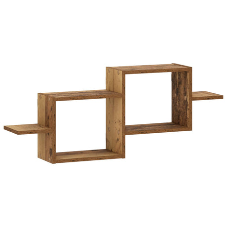 Wooden Wall Shelf 95cm Wide With 2 Compartments - Vantage Home