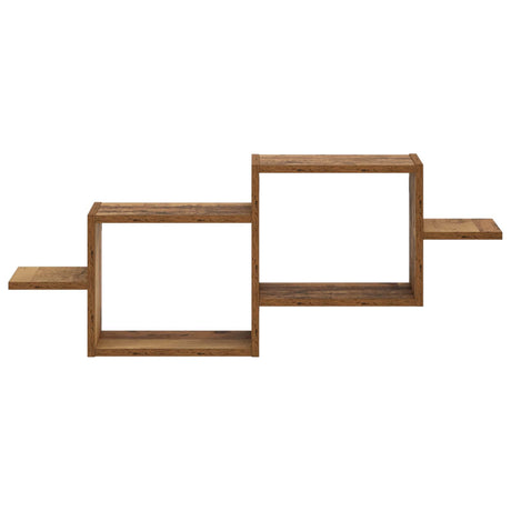 Wooden Wall Shelf 95cm Wide With 2 Compartments - Vantage Home