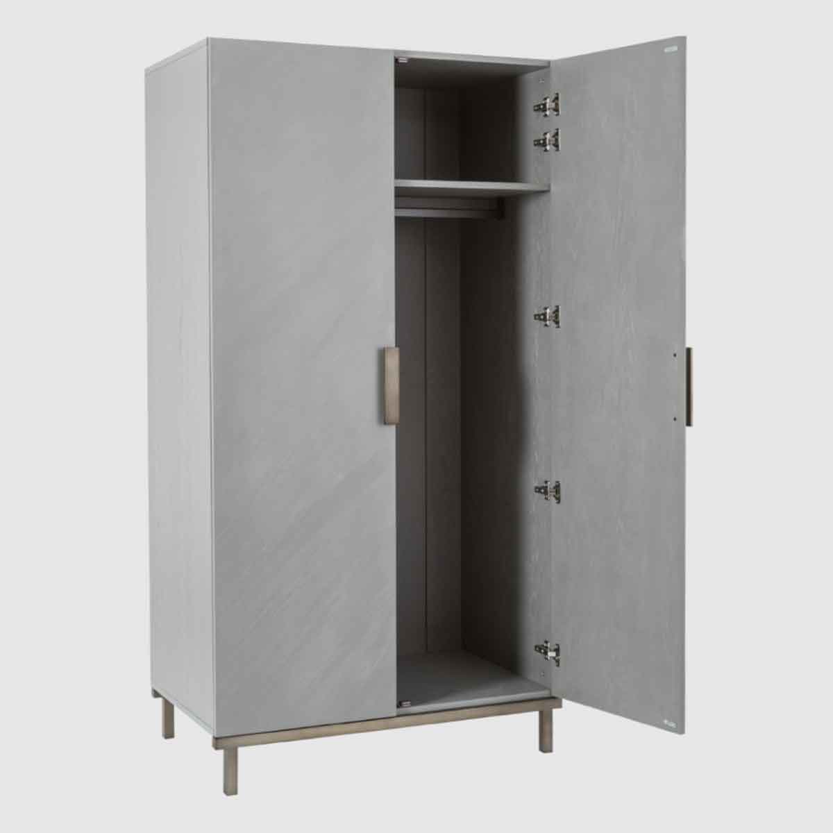 Wooden Wardrobe 100cm Wide With 2 Doors - Lilly