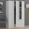 Wooden Wardrobe 121cm Wide With 3 Doors And 3 Drawers - Carmel
