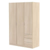 Wooden Wardrobe 121cm Wide With 3 Doors And 3 Drawers - Carmel