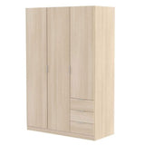 Wooden Wardrobe 121cm Wide With 3 Doors And 3 Drawers - Carmel