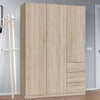 Wooden Wardrobe 135cm Wide With 3 Doors And 3 Drawers - Carmel