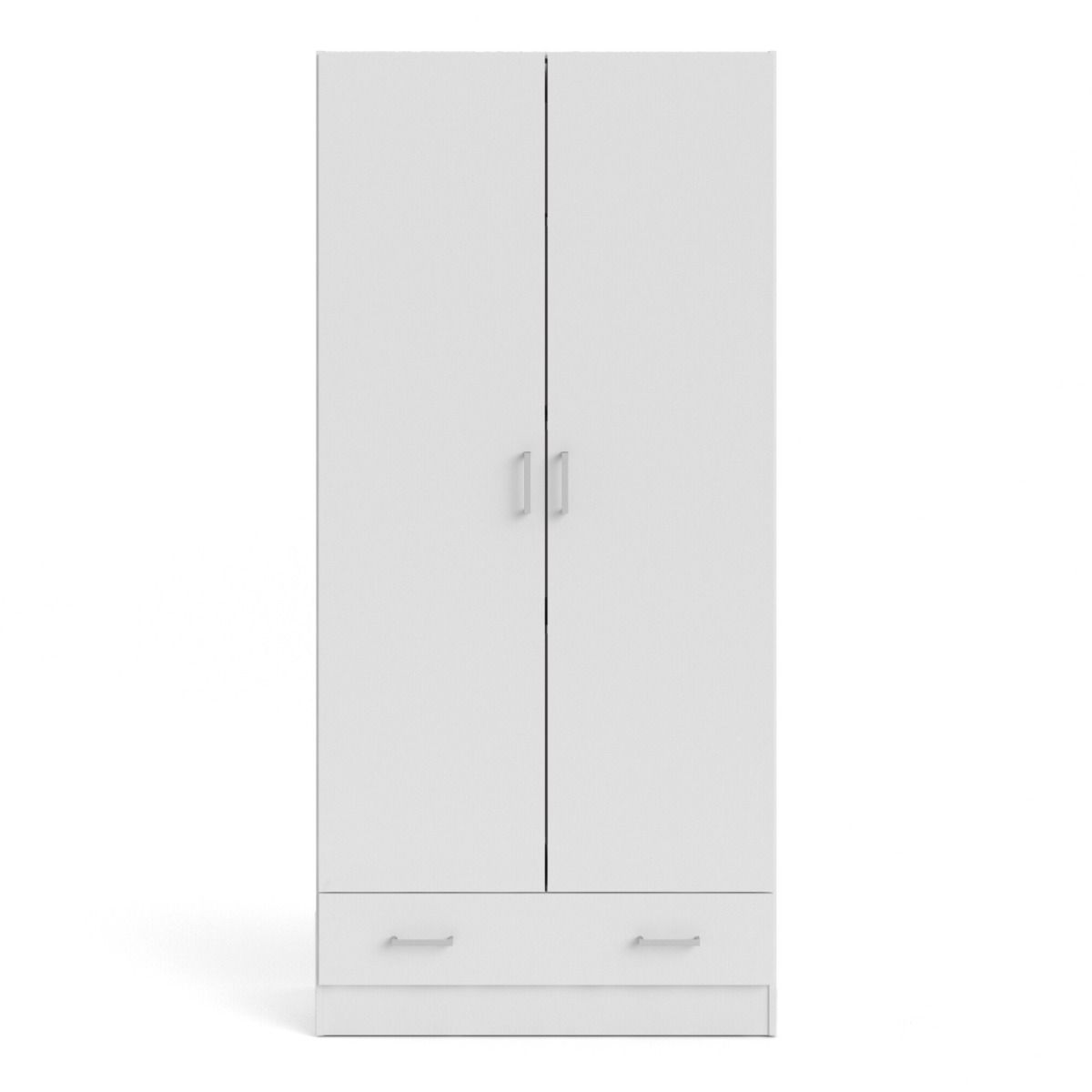 Wooden Wardrobe 170cm High With 2 Doors And 1 Drawer - Space