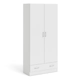 Wooden Wardrobe 170cm High With 2 Doors And 1 Drawer - Space