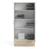 Wooden Wardrobe 170cm High With 2 Doors And 1 Drawer - Space