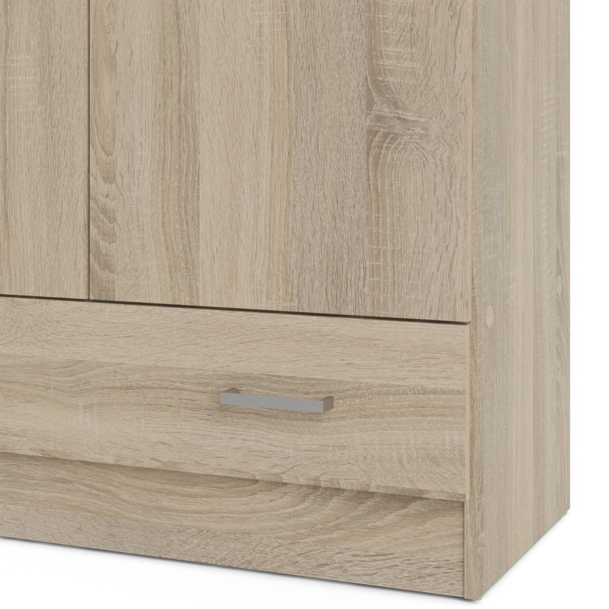 Wooden Wardrobe 170cm High With 2 Doors And 1 Drawer - Space