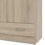 Wooden Wardrobe 170cm High With 2 Doors And 1 Drawer - Space