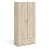 Wooden Wardrobe 170cm High With 2 Doors And 1 Drawer - Space