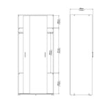 Wooden Wardrobe 175cm High With 2 Sliding Doors - Space
