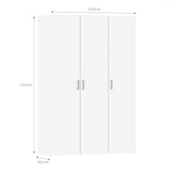 Wooden Wardrobe 175cm High With 3 Doors - Space