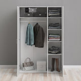 Wooden Wardrobe 175cm High With 3 Doors - Space