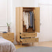 Wooden Wardrobe 180cm H x 80cm W With 2 Doors And 2 Drawers - Velmora